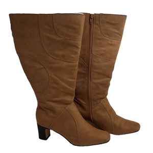 Step Up Comfort Size 7 7M Tall Boots Light Brown Full Zip Heeled Brown Tall